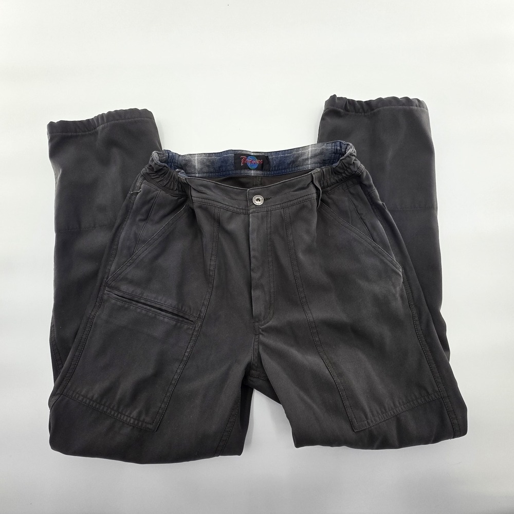 RAILRIDERS PANTS MENS SMALL 30" INSEAM GRAY MULTI POCKET HIKING OUTDOORS CANVAS